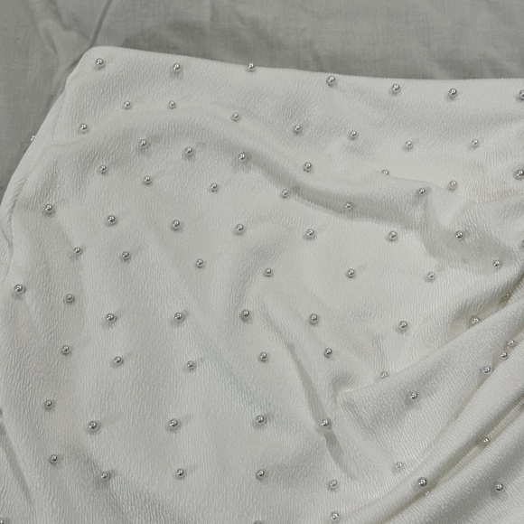 WINDSOR OH MY PEARL FAUX WRAP MINI SKIRT - Picture 5 of 12